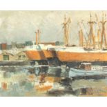 Port scene, French school oil on canvas, bearing signature Paul Mattsien, framed, 49cm x 39.5cm :