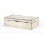 Arts & Crafts rectangular silver cigar box, by Deakin & Francis Ltd Birmingham 1913, 18cm wide,