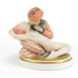 Royal Copenhagen porcelain Fair Tale figure group by Gerhard Henning, initials, factory marks and