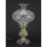 Cut glass toadstool table lamp, 38cm high : For Further Condition Reports and Live Bidding Please Go