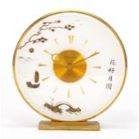 Jaeger-LeCoultre chinoiserie eight day desk clock, with character marks and circular dial,