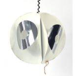 Vintage modernist enamelled metal light fitting, 36cm high : For Further Condition Reports and