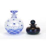 Two art glass scent bottles including a Twists example by Mike Hunter, the largest 12cm high : For