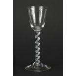 George III wine glass with air twist stem, 16cm high : For Further Condition Reports Please Visit