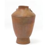 Large Roman style terracotta floor standing vase, 67cm high : For Further Condition Reports and Live