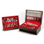 Twelve place canteen of silver plated cutlery, 37cm wide : For Further Condition Reports and Live