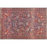 Rectangular Persian rug depicting animals, 152cm x 108cm : For Further Condition Reports and Live