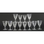 Two sets of six Waterford crystal glasses, the largest each 13cm high : For Further Condition