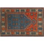 Rectangular antique Kazak prayer rug, 202cm x 132cm : For Further Condition Reports and Live Bidding