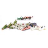 Predominantly super hero die cast Dinky and Corgi toys including Spiderman, Thunderbirds, Batman and