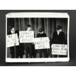 Vintage black and white photograph of The Beatle's, 30.5cm x 22cm : For Further Condition Reports