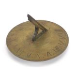 Georgian bronze sundial with Roman numerals, engraved Amyddst Ye Fflowres 1 Tell Ye Houres, 20cm