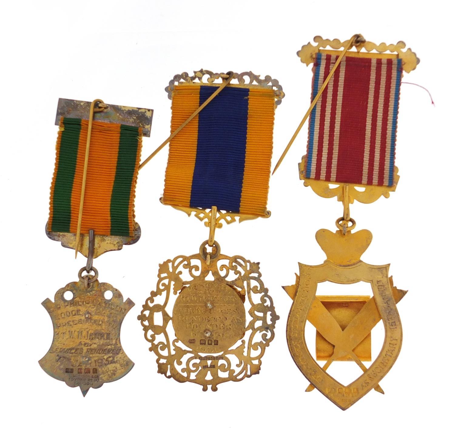 Royal Order of Buffalos jewels and sashes relating to K T W H Jenkins including seven silver jewels, - Image 15 of 24