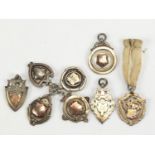 Eight silver sports jewels, approximate weight 67.5g : For Further Condition Reports and Live