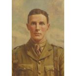 Frank Stanley Ogilvie - Portrait of a soldier in uniform, oil on canvas board, framed, 34.5cm x 24cm