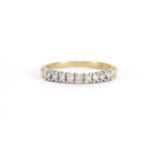 9ct gold diamond half eternity ring, size O, approximate weight 1.8g : For Further Condition Reports