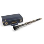 Ebonised Boosey & Hawkes three piece clarinet, numbered 551660, with fitted box : For Further