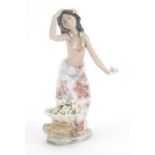 Lladro figurine Hula girl 1480, 21cm high : For Further Condition Reports and Live Bidding Please Go