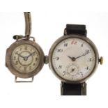 Two silver wristwatches including a trench watch : For Further Condition Reports and Live Bidding