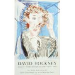 David Hockney Vogue Exhibit 1986 poster, mounted and framed, 33cm x 21cm : For Further Condition