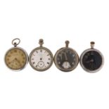 Four Military interest pocket watches including a Jaeger-LeCoultre, each with engraved markings to