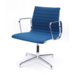 Charles and Ray Eames EA117 design desk chair with turquoise upholstery, 82cm high : For Further