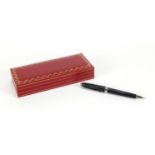 Cartier propelling pencil, with fitted case, certificate and refills, serial number 001374 : For