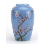 Chinese porcelain vase, hand painted in the famille rose palette with branches of blossoming