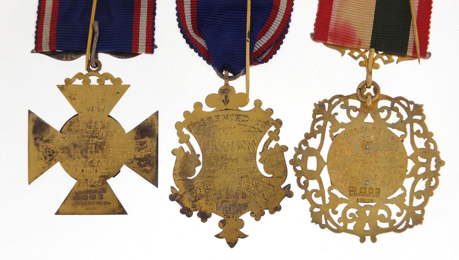 Royal Order of Buffalos jewels and sashes relating to K T W H Jenkins including seven silver jewels, - Image 7 of 24