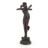 Art Nouveau style patinated bronze model of a fairy, 31.5cm high : For Further Condition Reports and