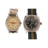 Two vintage gentleman's wristwatches comprising Binatime sea watch and Wirz : For Further