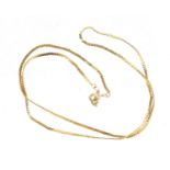 9ct gold flattened link necklace, 44cm in length, approximate weight 3.2g : For Further Condition
