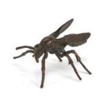 Japanese patinated bronze wasp, 5cm in length : For Further Condition Reports Please Visit Our