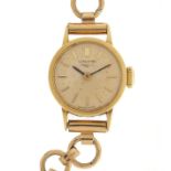 Ladies 18ct gold Longines wristwatch, the movement numbered 11245129, 1.7cm in diameter : For