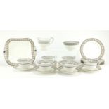 Shelley Milton shape twenty one piece tea set including trio's, milk jug and sugar bowl, each