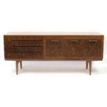 Bautility sideboard fitted with four drawers, a pair of cupboard doors and central fall, 77cm H x