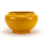 Burmantofts yellow glazed jardinière, impressed marks and numbered 118 to the base, 16cm high x 26cm