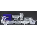 Good quality cut crystal and glassware including fruit bowls, jugs and Edinburgh Crystal bowl, the