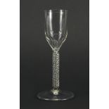 George III wine glass with air twist stem, 17.5cm high : For Further Condition Reports Please