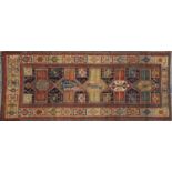 19th century rectangular Caucasian carpet runner, 263cm x 105cm : For Further Condition Reports