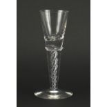 Large toasting glass with twisted stem, 21cm high : For Further Condition Reports Please Visit Our