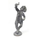 Victorian lead model of standing cherub, 65cm high : For Further Condition Reports and Live