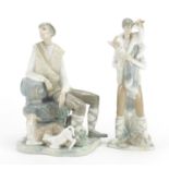 Two Lladro Shepherd figures, the largest 27cm high : For Further Condition Reports and Live