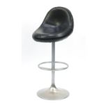 Venus black leather and chrome bar stool designed by Borje Johanson, 104cm high : For Further