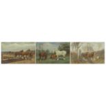 Thomas Ivester Lloyd - Work horses, three watercolour and gouaches, framed, each 49.5cm x 31cm : For