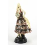 Goldschneider pottery figurine of a female, factory marks and numbered 5273 to the base, 27cm high :