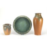 Upchurch pottery including a large vase and center bowl, the largest 38cm high : For Further