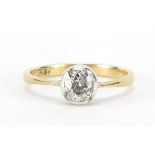 18ct gold diamond solitaire ring, size I, approximate weight 1.7g : For Further Condition Reports