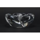 French clear glass dish by Daum Nancy, 15cm in diameter : For Further Condition Reports and Live
