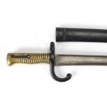 French long bayonet with scabbard, both numbered 41314, 72cm in length : For Further Condition